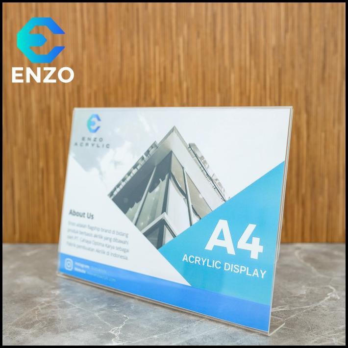 

Acrylic Standing / Tempat Brosur Tipe L A4 Horizontal 29,7X21 Cm