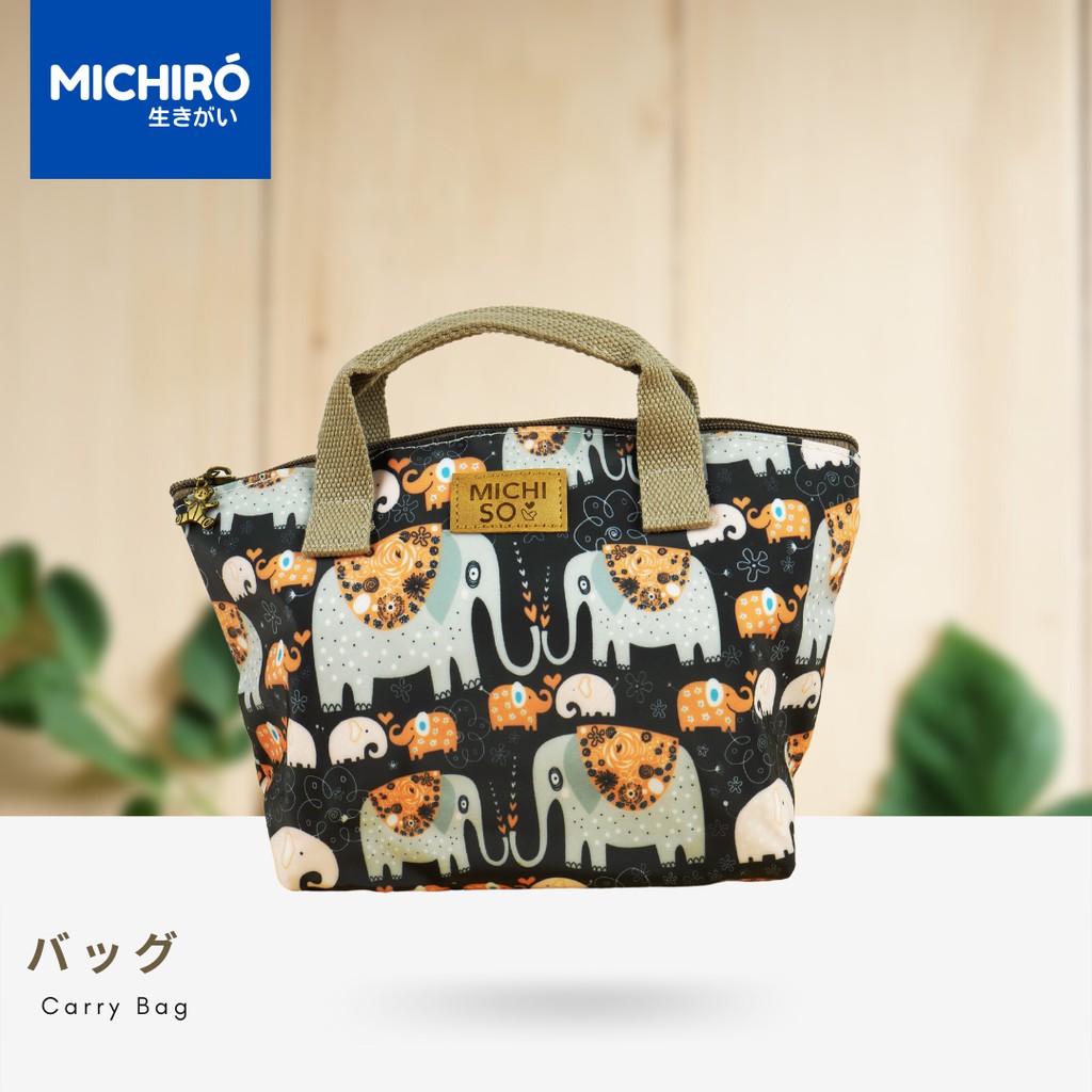 MICHIRO Tas Tenteng Tas bekal Tahan Panas Import Motif Beruang Snow Bear Gajah Anti Air Carry bag