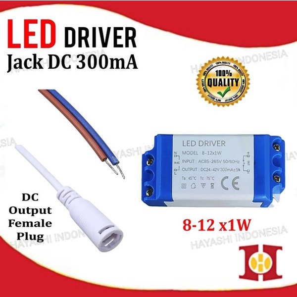 LED Driver Power Supply Lampu Downlight Panel 8-12x1W 12-18X1W DC Plug