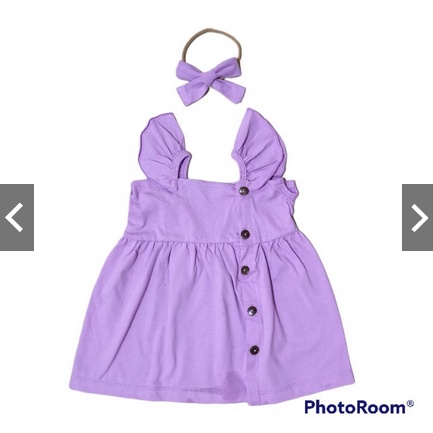 DRESS CANTIKA AMANDA BUTTON ANAK CEWEK | DRESS RUFFLE BUTTON ANAK PEREMPUAN USIA 1-5 TAHUN