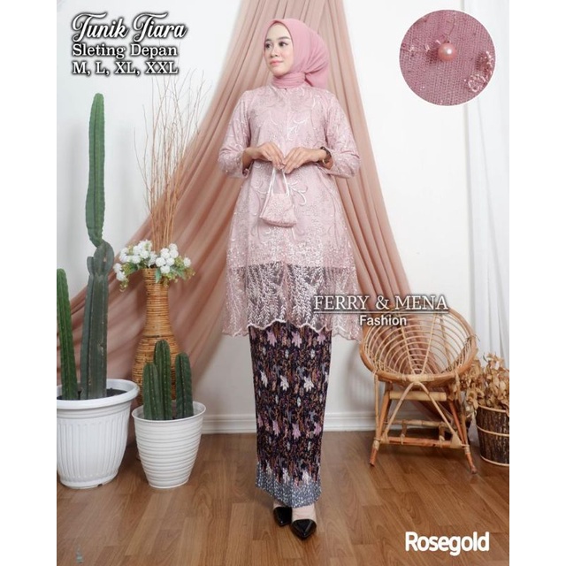 Setelan kebaya tunik busui//tunik tulle tiara//kebaya seragaman