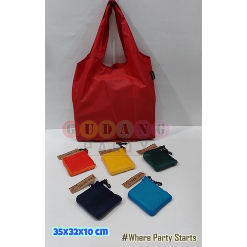 ExcoBag Kotak Besar/Fold Bag/Tas Lipat Reusable/Eco Bag/Tas Parasut/Kantong Belanja/Tas Souvenir