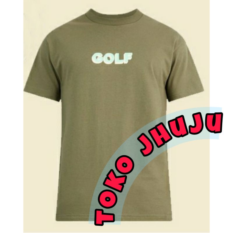 Baju T shirt Treasure Asahi style Golf sabloh hijau putih 3D print DTF