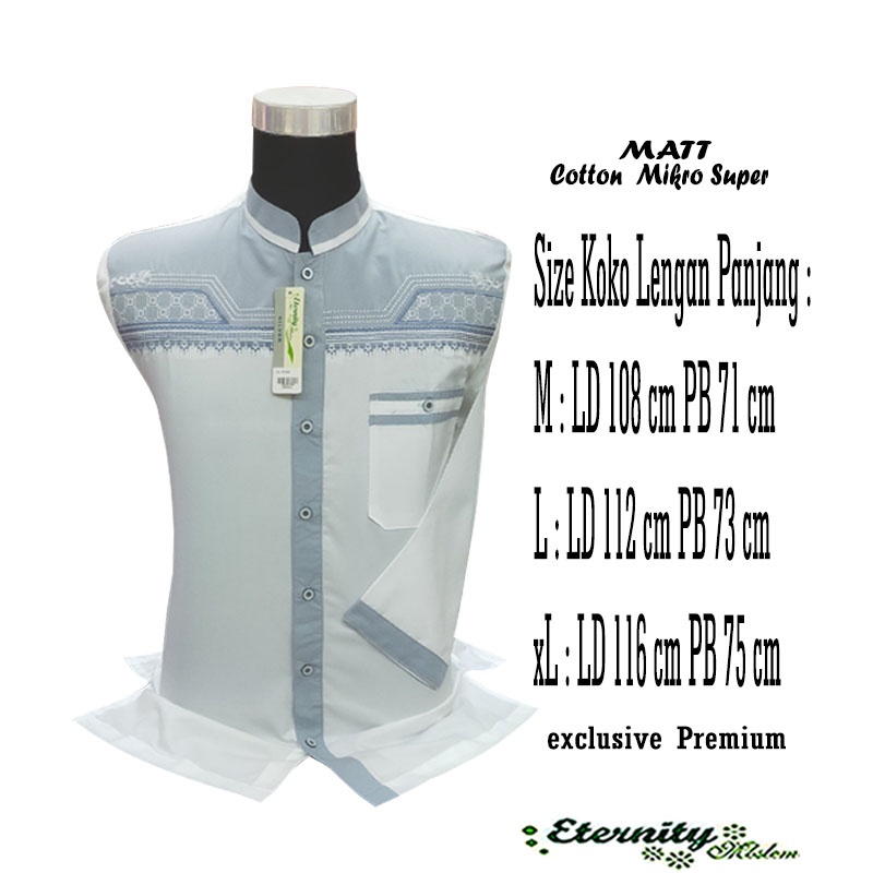 Eternity Moslem BAJU KOKO Pria Dewasa Koko Lengan Panjang