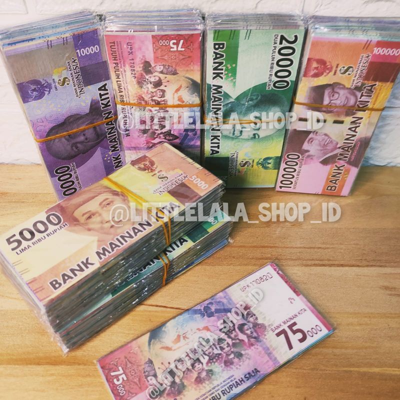 uang mainan rupiah 1pack isi campur /uang mainan mix 100.000/20.000/50.000