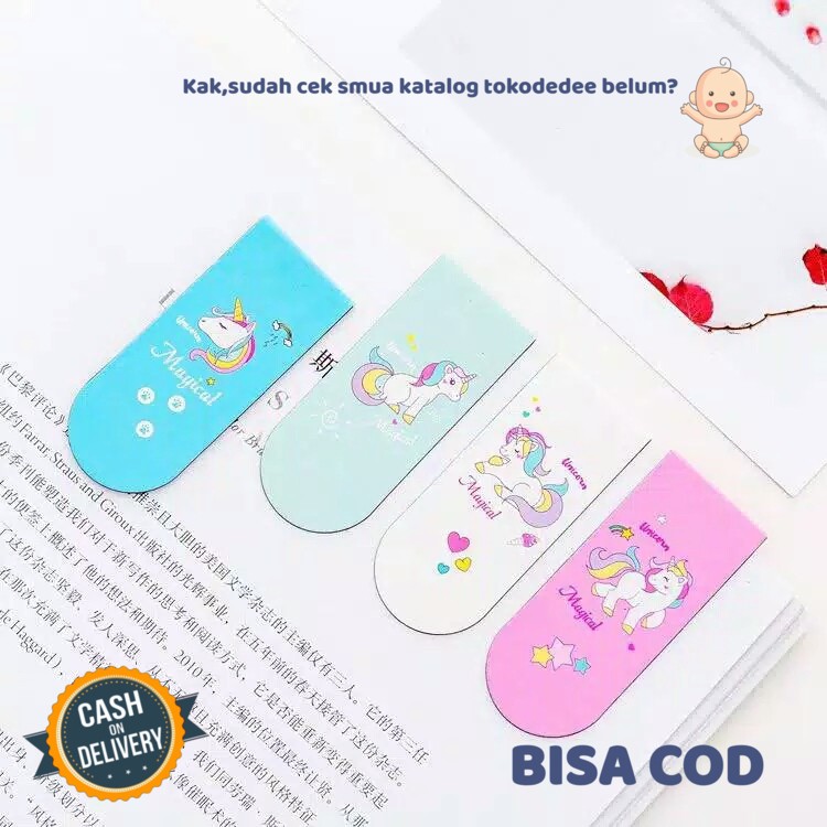 

Sen&sun Pembatas Kertas Magnet Karakter Unicorn / Pembatas Kertas Motif Lucu Bahan Besi Stainles