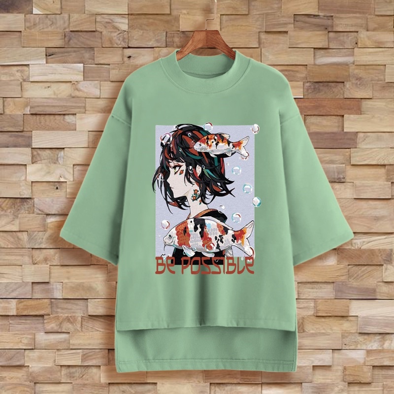 PUFFY_ID kaos oversize tunik wanita BE POSSIBLE tshirt big size cewek premium