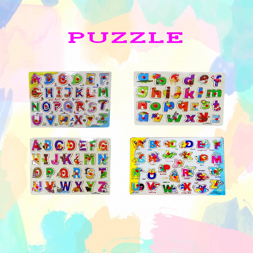 Sekawanmart Mainan Edukasi Anak Puzzle Kayu Huruf Abjad ( SKW.527 )