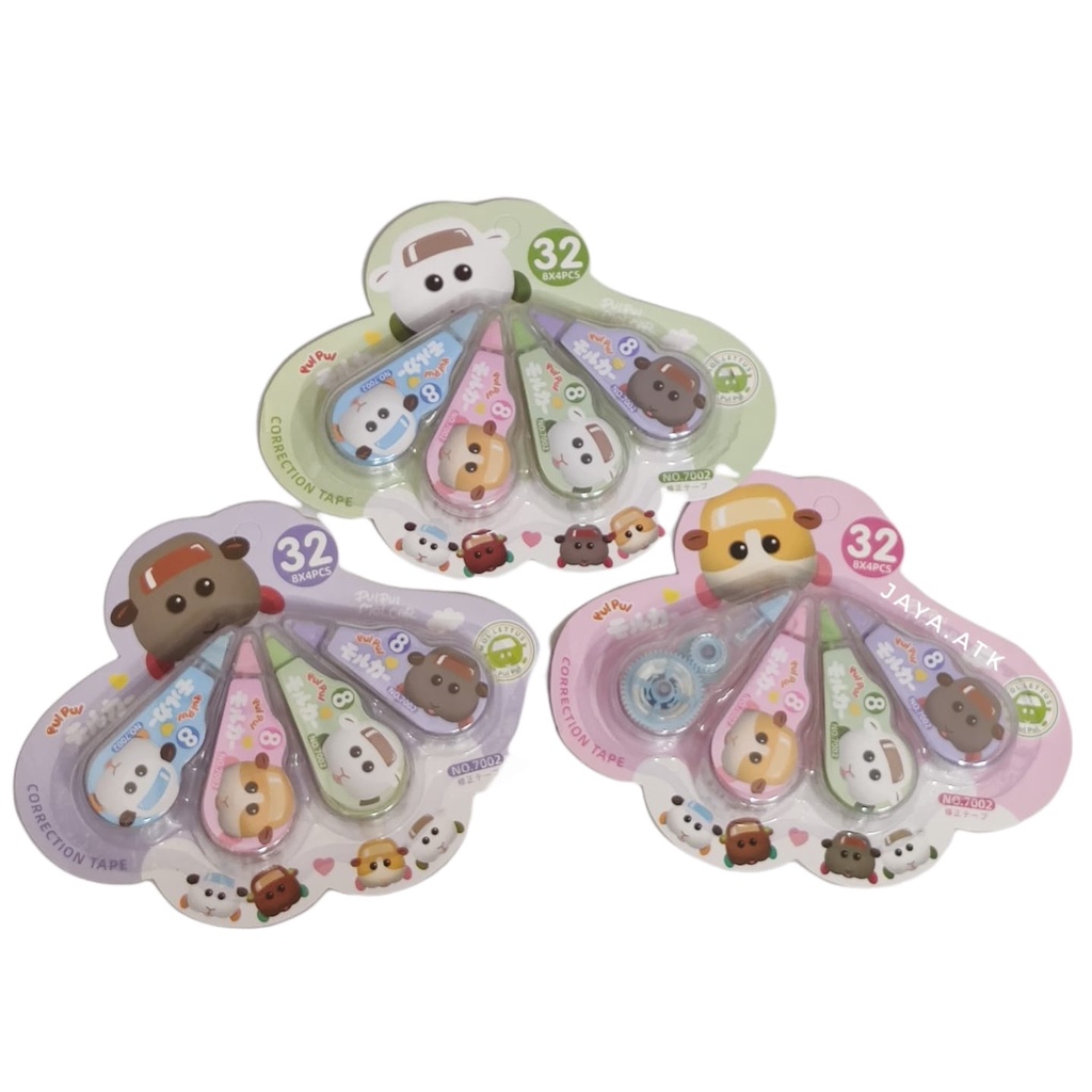 CORRECTION TAPE TIPE X KERTAS SET 4 LUCU 32 M TIPEX TIP EX ROLL KERTAS MURAH
