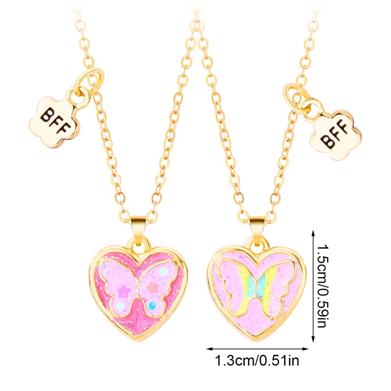 2pcs Kalung Rantai Dengan Liontin Bentuk Kupu-Kupu Untuk Hadiah