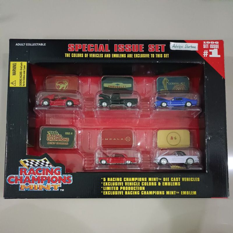 racing champions special issue set 1996 set issue #1 1996 dodge viper 1950 chevy 3100 p/u 1968 ford 
