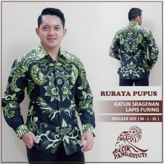 Kemeja Batik Lengan Panjang RUBAYA PUPUS Batik Eksklusif Bahan Katun