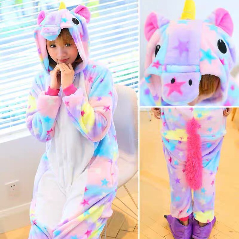 BONEKA KOSTUM ONESIE UNICORN GALAXY STARS PIYAMA COSPLAY