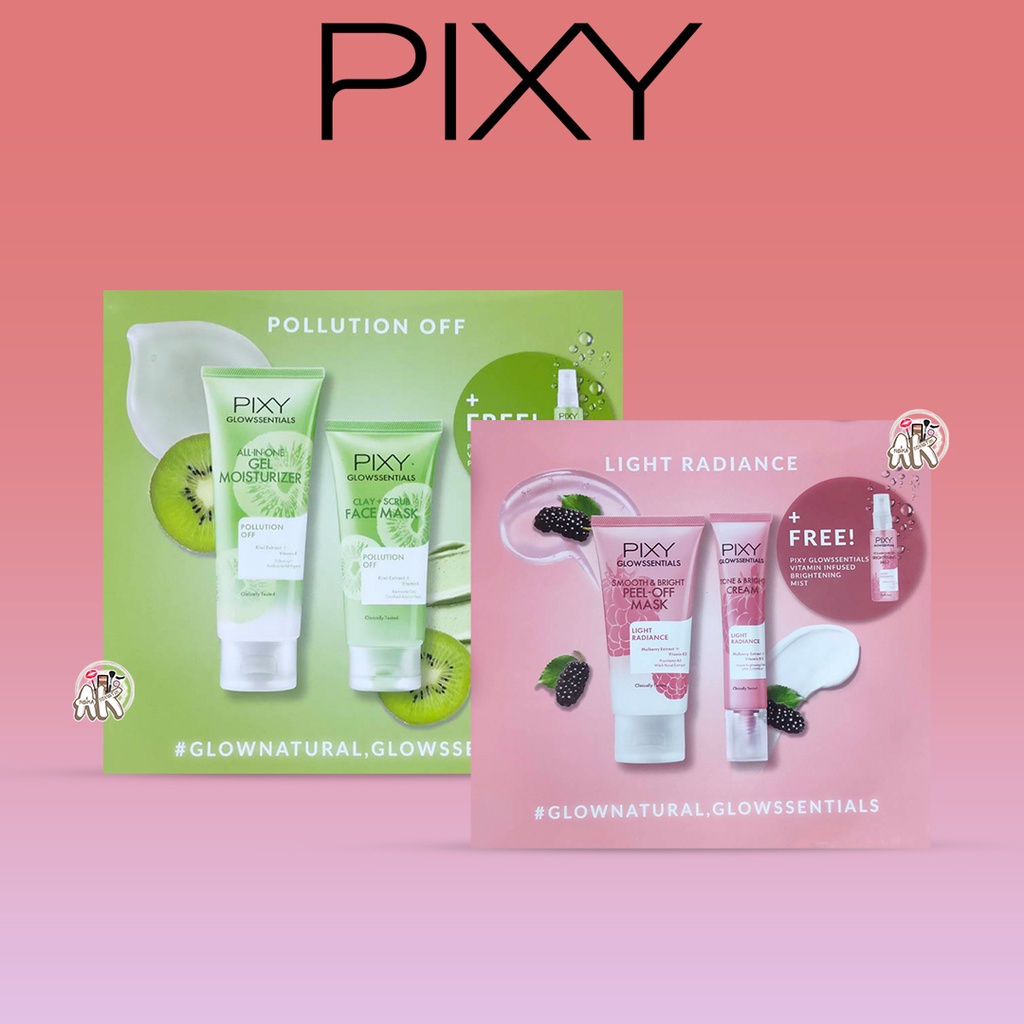 PIXY GLOW  ESSENTIALS SERIES PAKETAN POLLUTION OFF / LIGHT RADIANCE