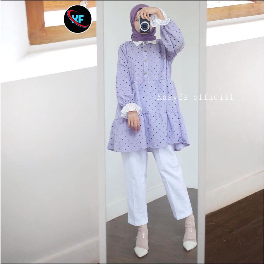 YUYU TUNIK // TUNIK POLKADOT MIX RENDA