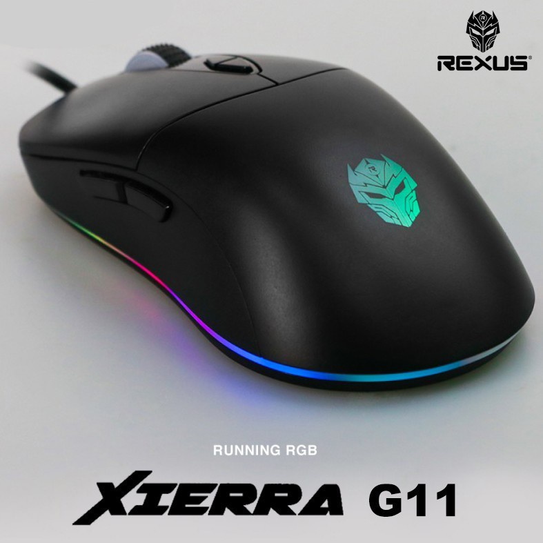 Mouse Rexus G11 G-11 Xierra LED RGB - Wired Gaming Mice - Garansi Ori