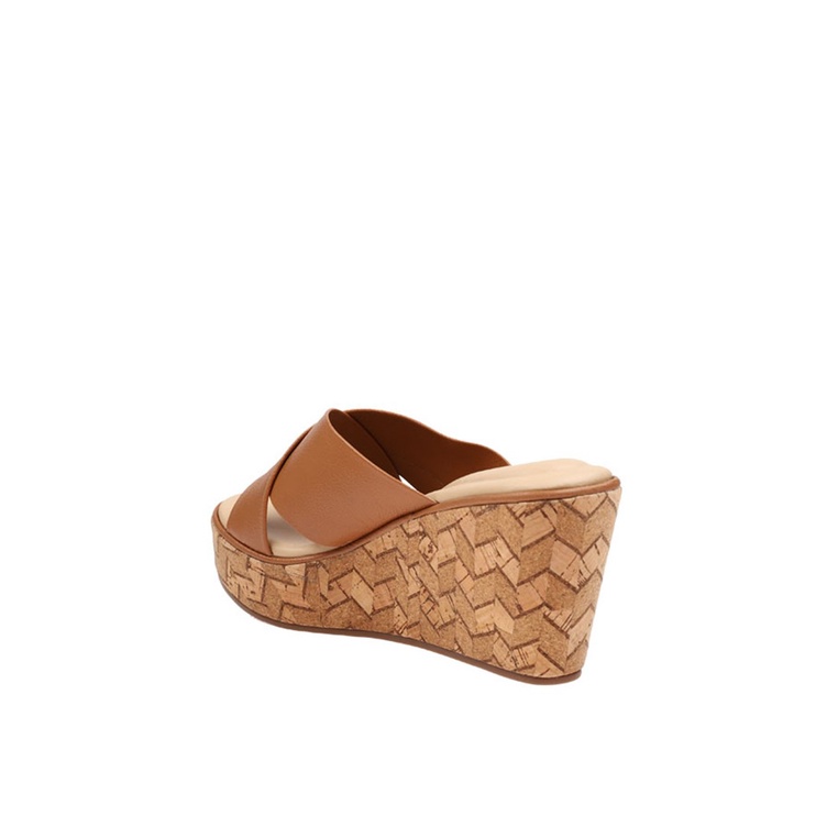 SANDAL WEDGES KULIT HUSH PUPPIES WANITA ORIGINAL TERBARU COKLAT HW14