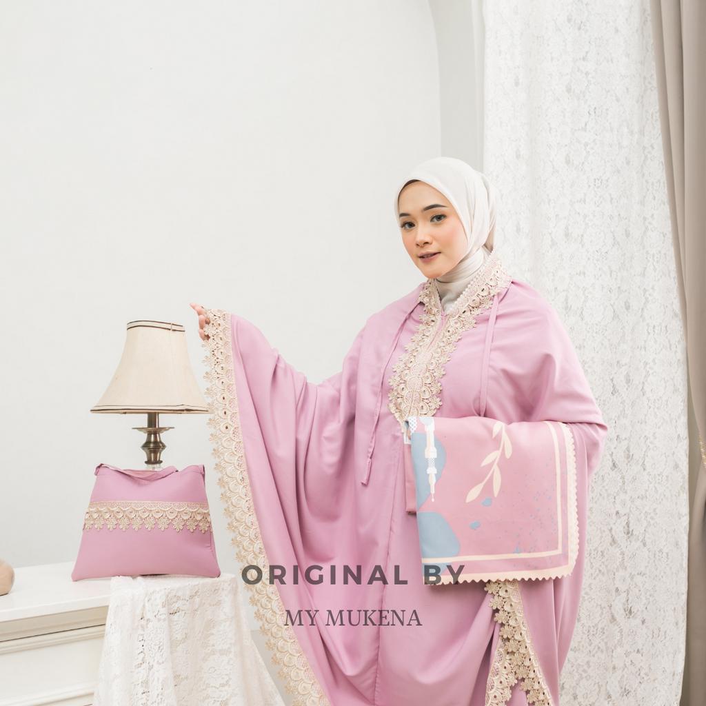 Mukena traveling mikro Dewasa Free Tas Bahan Katun mikro mukena travel tidak mudah kusut