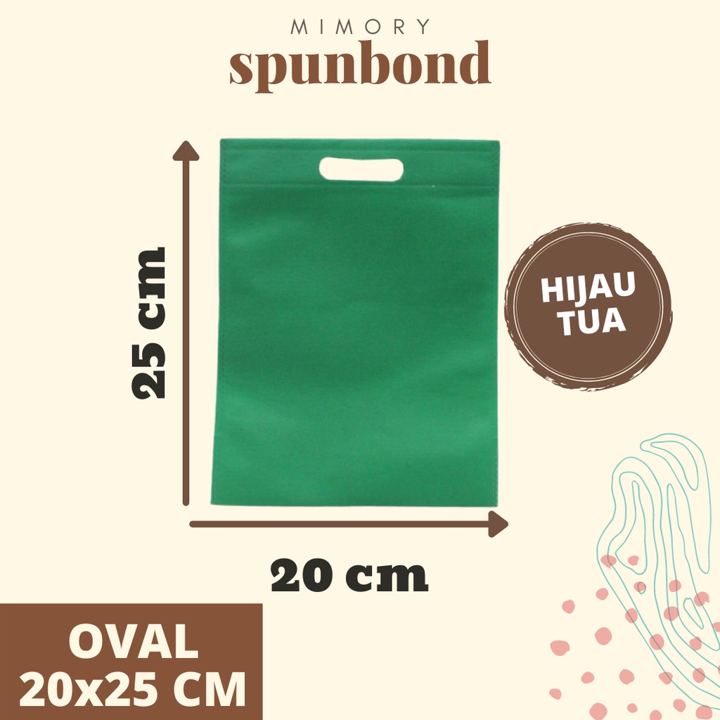 

TAS SPUNBOND 20x25 CM OVAL -HIJAU TUA- / GOODIE BAG / TAS ULTAH