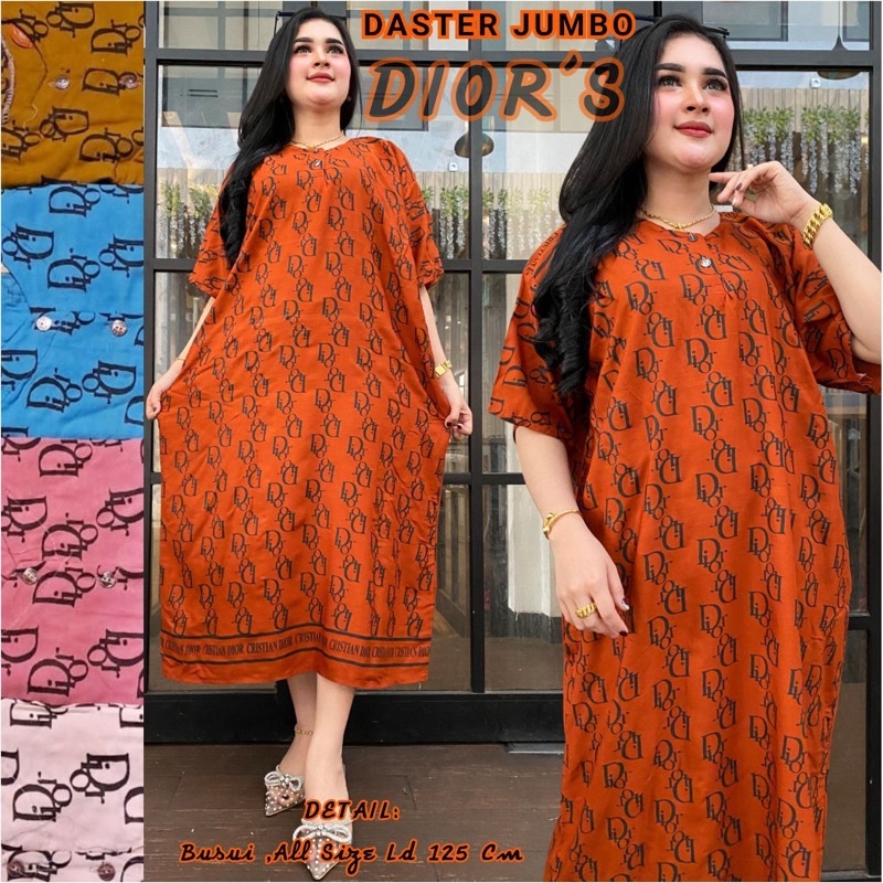 Daster Jumbo Kahyang Panjang Selutut | Baju Tidur Santai Wanita Kekinian Kancing Depan Bumil Busui Friendly