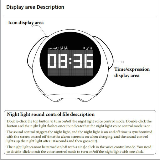 emoji jam alarm piksel lucu multifungsi LED kontrol suara LED jam emoji cahaya hadiah lampu tidur