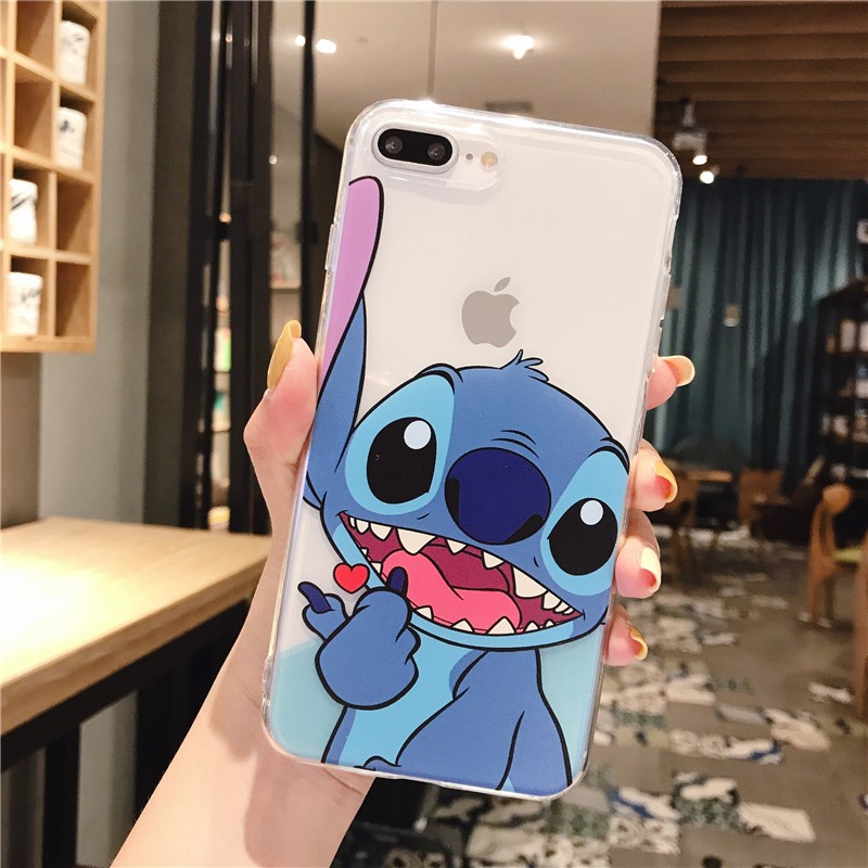 Stitch anticrack printing case iphone samsung grand prime a20 oppo a7 f5 f7 f9 a3s vivo y91 y93 y95 v15 pro