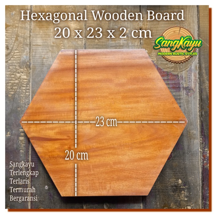 Hexagonal Wooden Board 20-23 Talenan Cutting board hiasan dinding