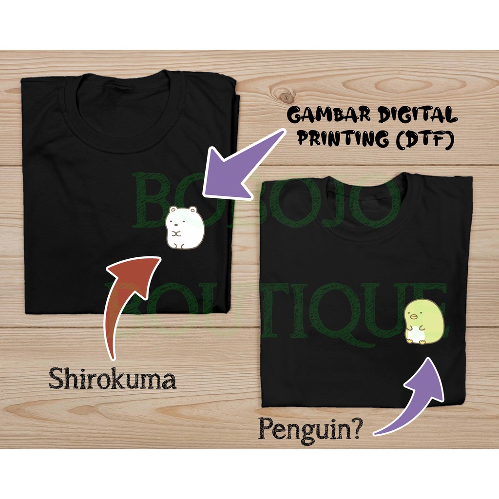 BAJU KAOS SUMIKKO GURASHI / UNISEX / BAHAN KATUN COMBED 30s PREMIUM