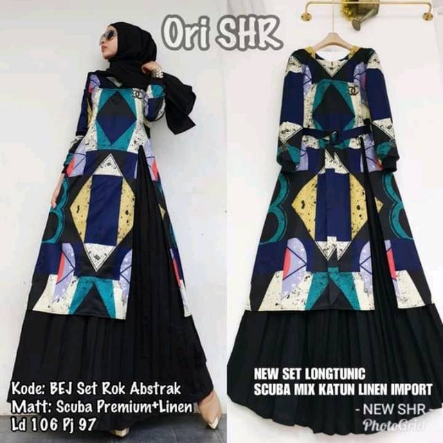 Set long tunik bej import