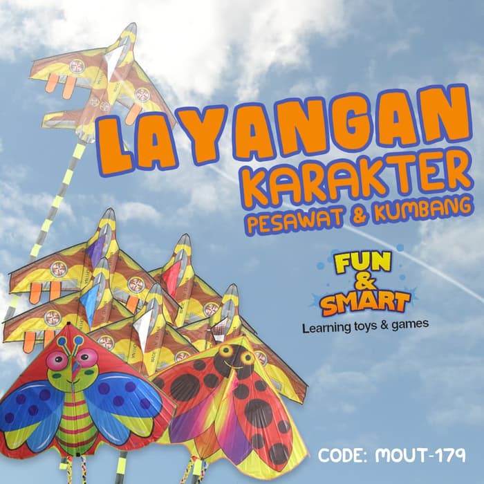 FES-393 MAINAN TRADISIONAL LAYANG KARAKTER PESAWAT DAN KUMBANG BESAR(MOUT-179)