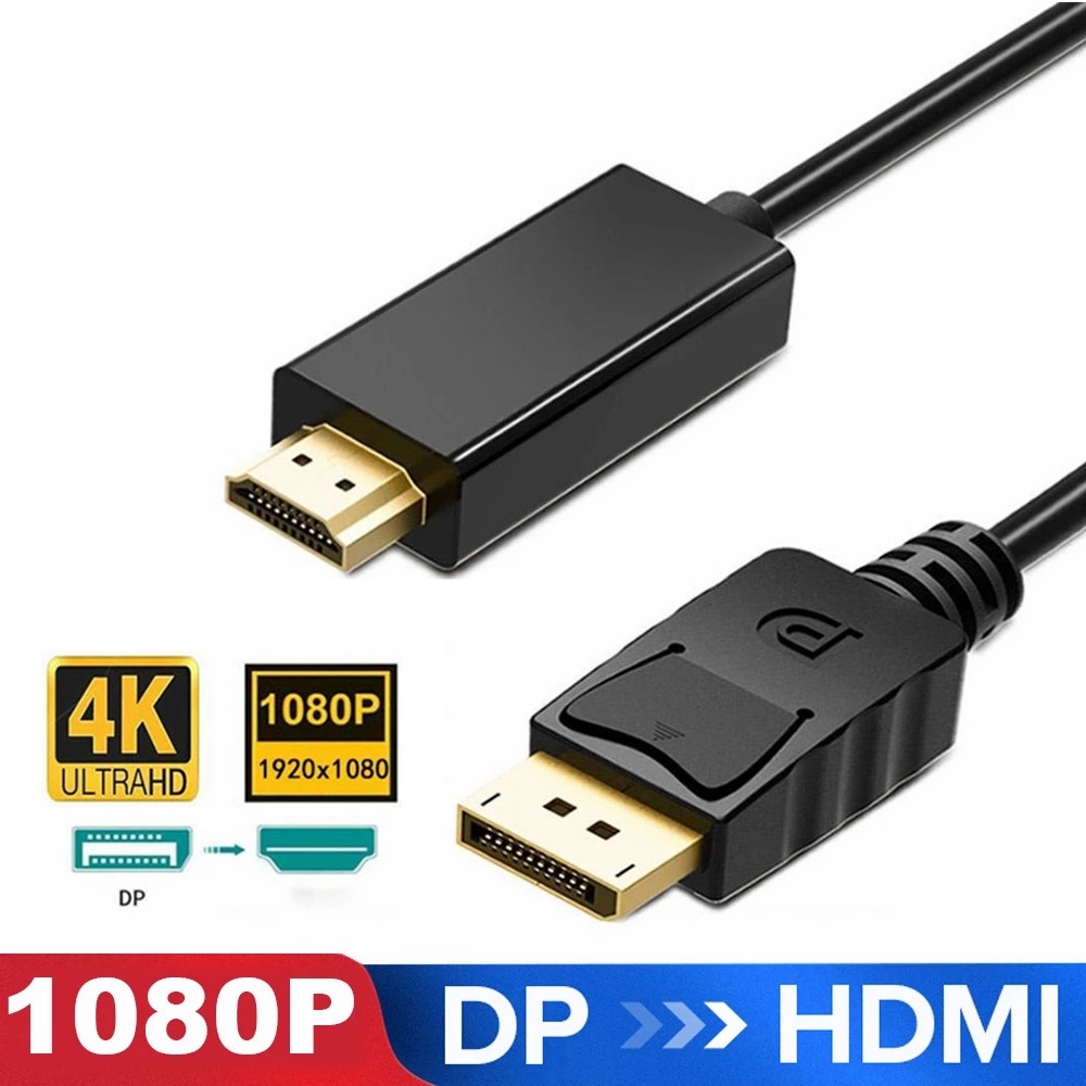 Kabel Adapter Displayport 1080P 60Hz Male to Male Lapis Emas Panjang 1.8M Untuk PC / Proyektor HD