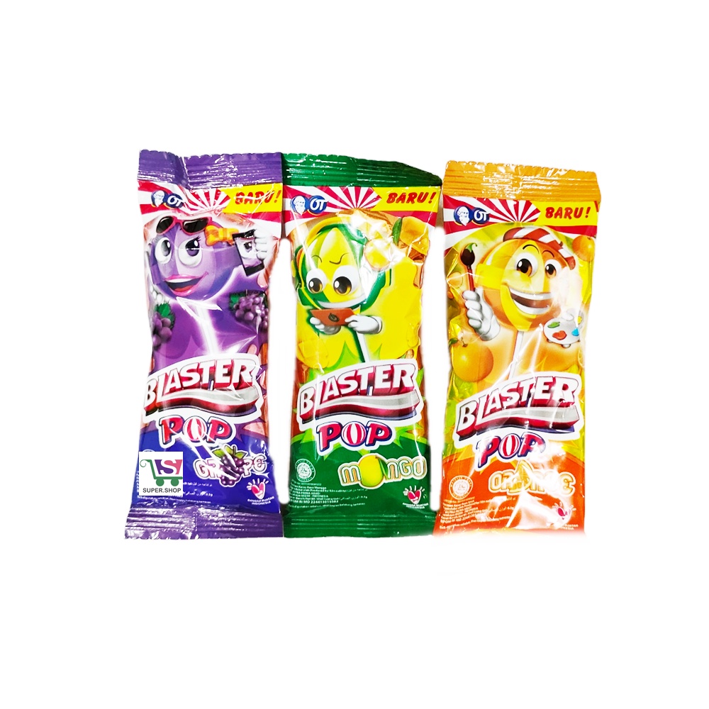 

Blaster POP Permen Lollipop Grape / Mango / Orange SATUAN