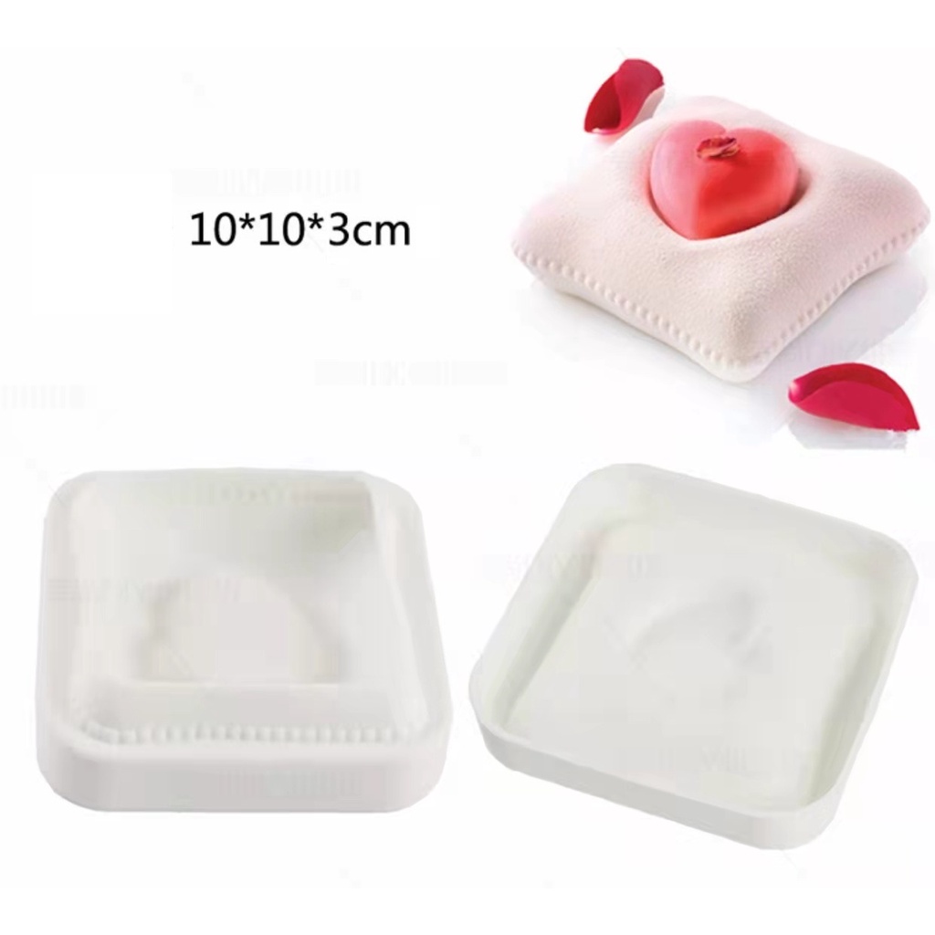 Loyang Silicone Cetakan Bolu Kue Puding Tahan Panas Silikon Ti Voglio Love Heart Pillow Hati