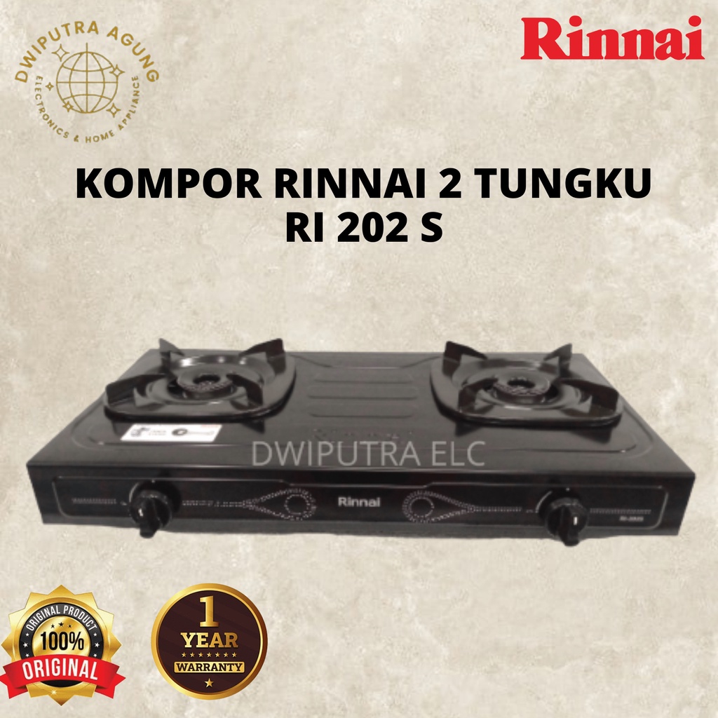 KOMPOR GAS 2 TUNGKU RINNAI RI202S RI-202S RI 202S