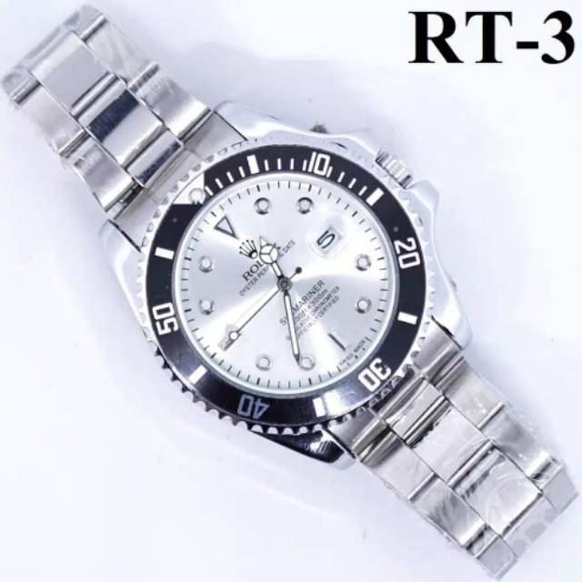 Jam Tangan Pria Sporty Stainlist Steel Rolexx Submarine Premium Tanggal Aktif