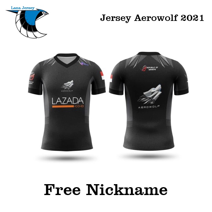 Jersey gaming aerowolf pro team 2021 terbaru baju kaos game ff pubg freefire COD (free Nickname)