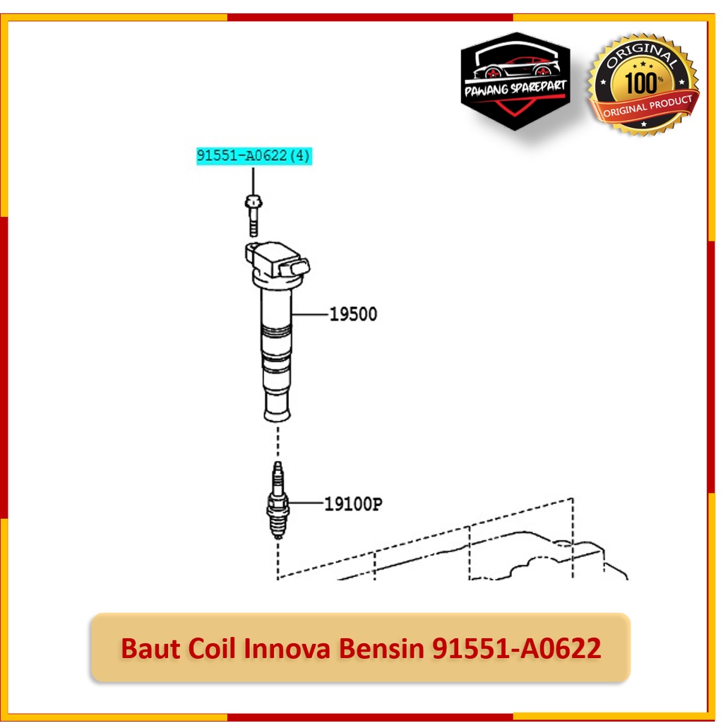 Baut Coil Innova Bensin   91551-A0622