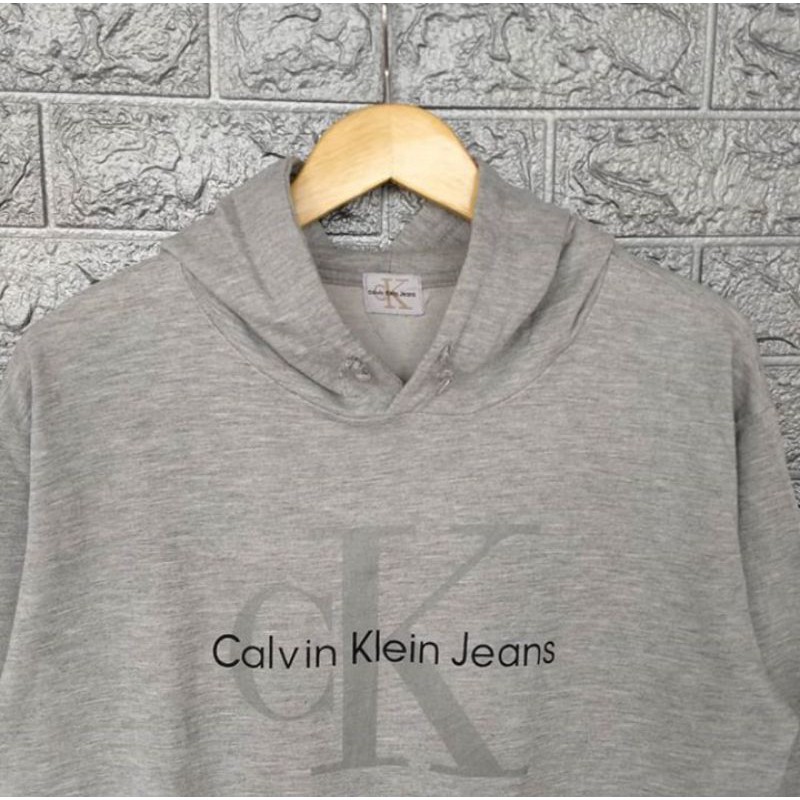 Hoodie keren ck calvin klein logo varian warna full greey