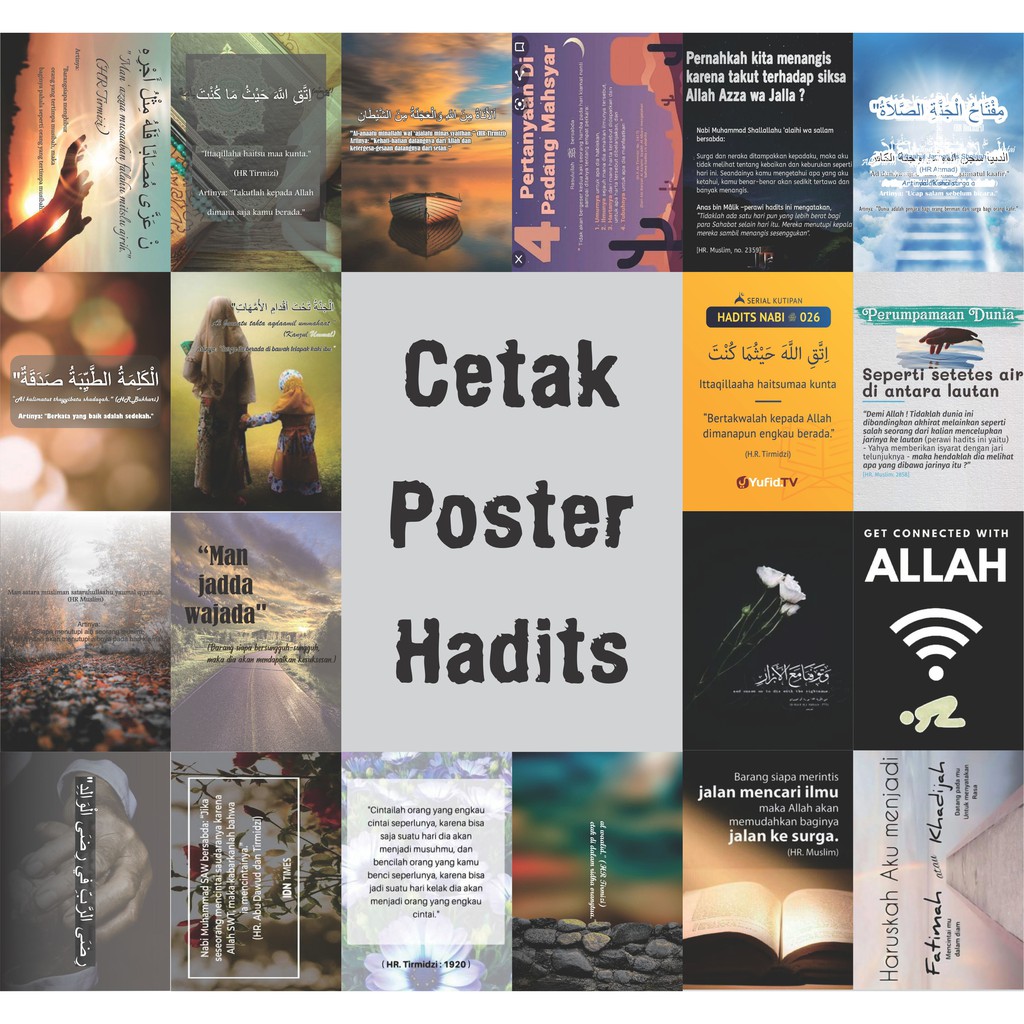 Poster Hadist ayat suci Paket 20pcs Poster Aesthetic Poster Dinding Poster Kamar Wallposter