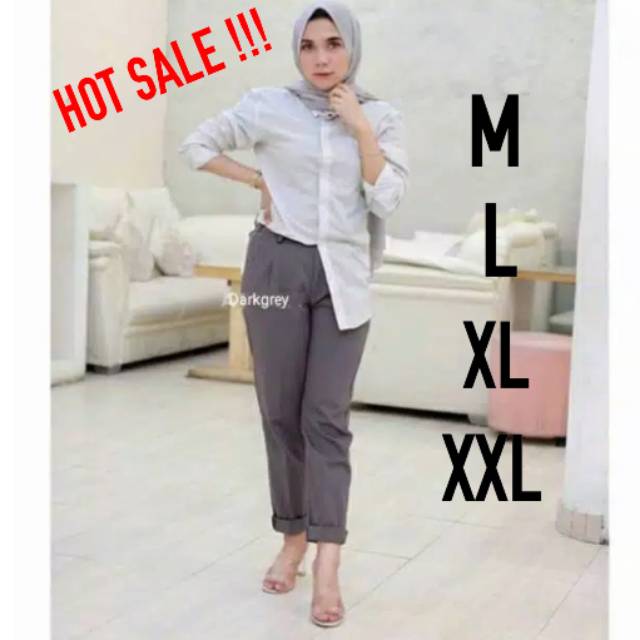  CELANA  PANJANG WANITA BAGGY  PANTS  WANITA Latte beige nude 