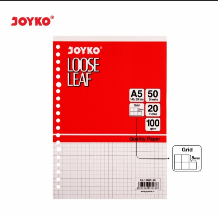 

Loose Leaf / Kertas Binder Joyko A5 50 Lembar