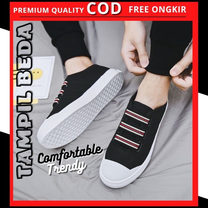 Sepatu Kets Casual Santai Slip On Kanvas Snakers Sneakers Pria Original Import Cowok Cowo Remaja Dew