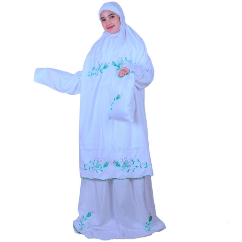 Mukena Berlengan Atas Bawah Halimah Bordir Manual