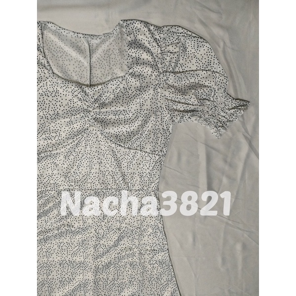 D125 - Korean Vintage Dress Motif Polkadot / Korean Midi dress Import-7