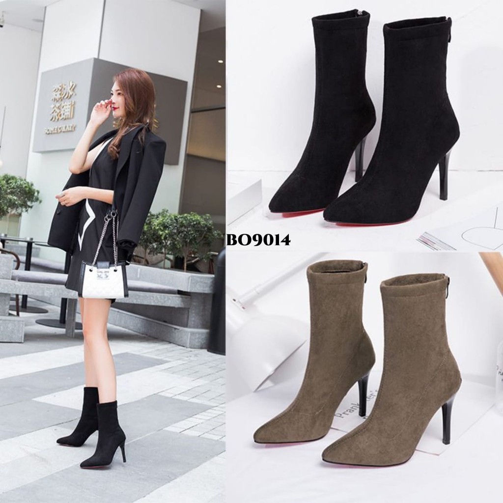 WYN SEPATU HEELS BOOTS KOREA BERKUALITAS BO9014