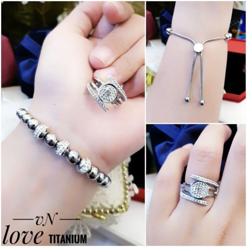 Titanium Set Gelang dan Cincin 002