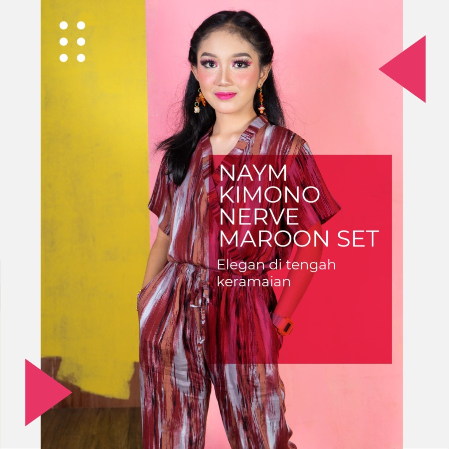 NAYM KIMONO NERVE MAROON SET