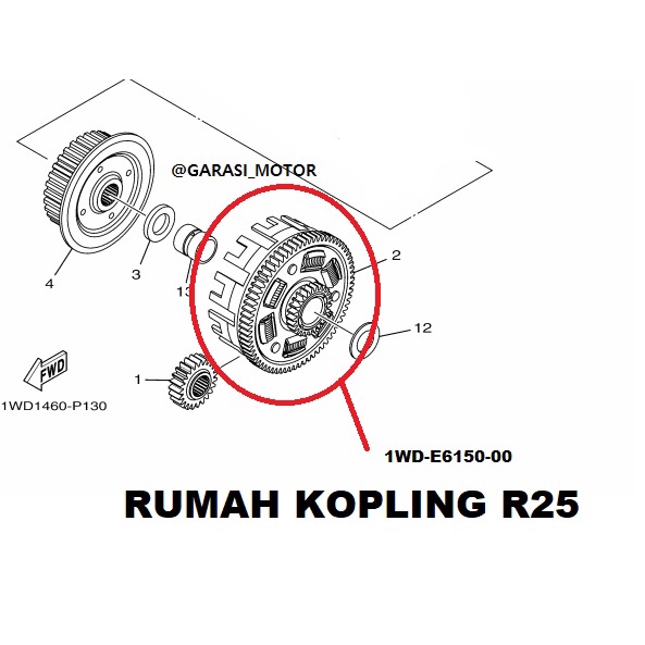 rumah kopling assy yamaha r25 mt25 original