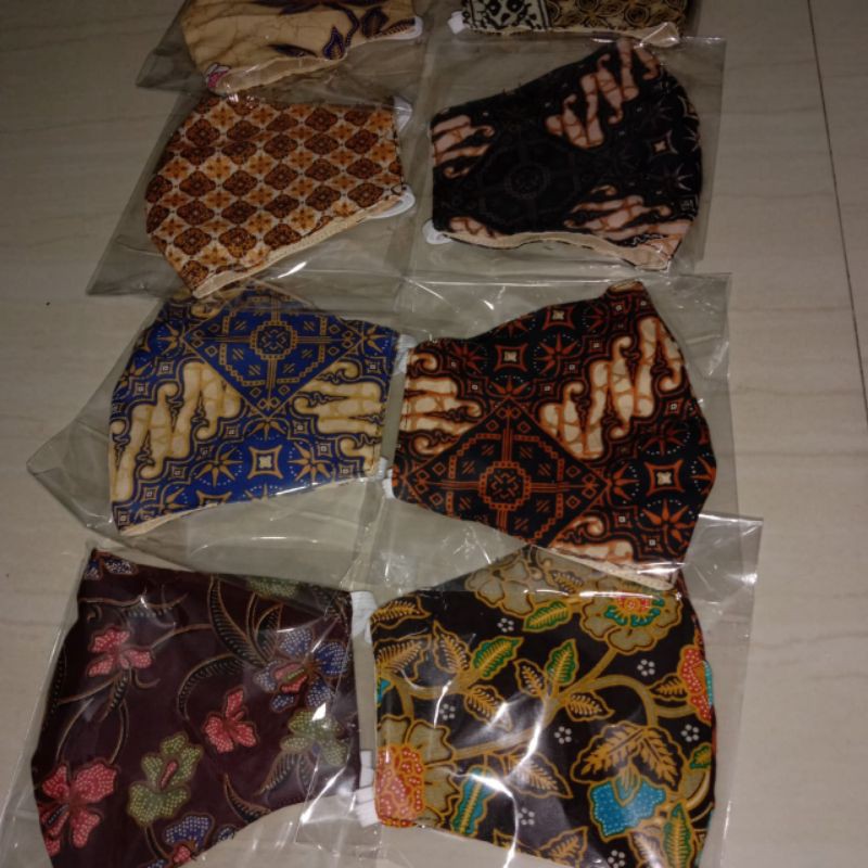 masker kain batik 3lapis