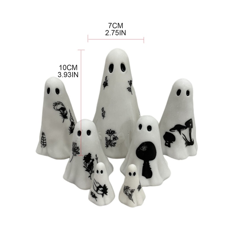 Ornamen Miniatur Hantu Halloween Bahan Resin